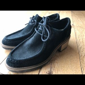 Clarks black loafers suede booties 8.5